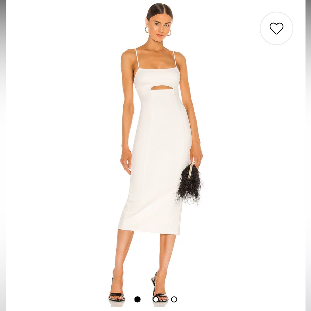 NWT H:ours white midi cutout dress